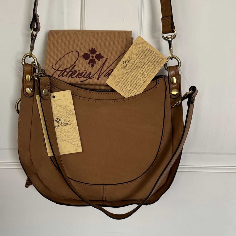 Patricia Nash Nubuck Collection Tan Leather Shoulder Bag. New - Picture 2 of 16